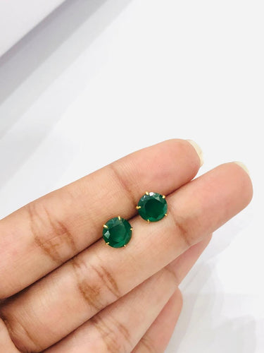 Green Gem Stone Earrings